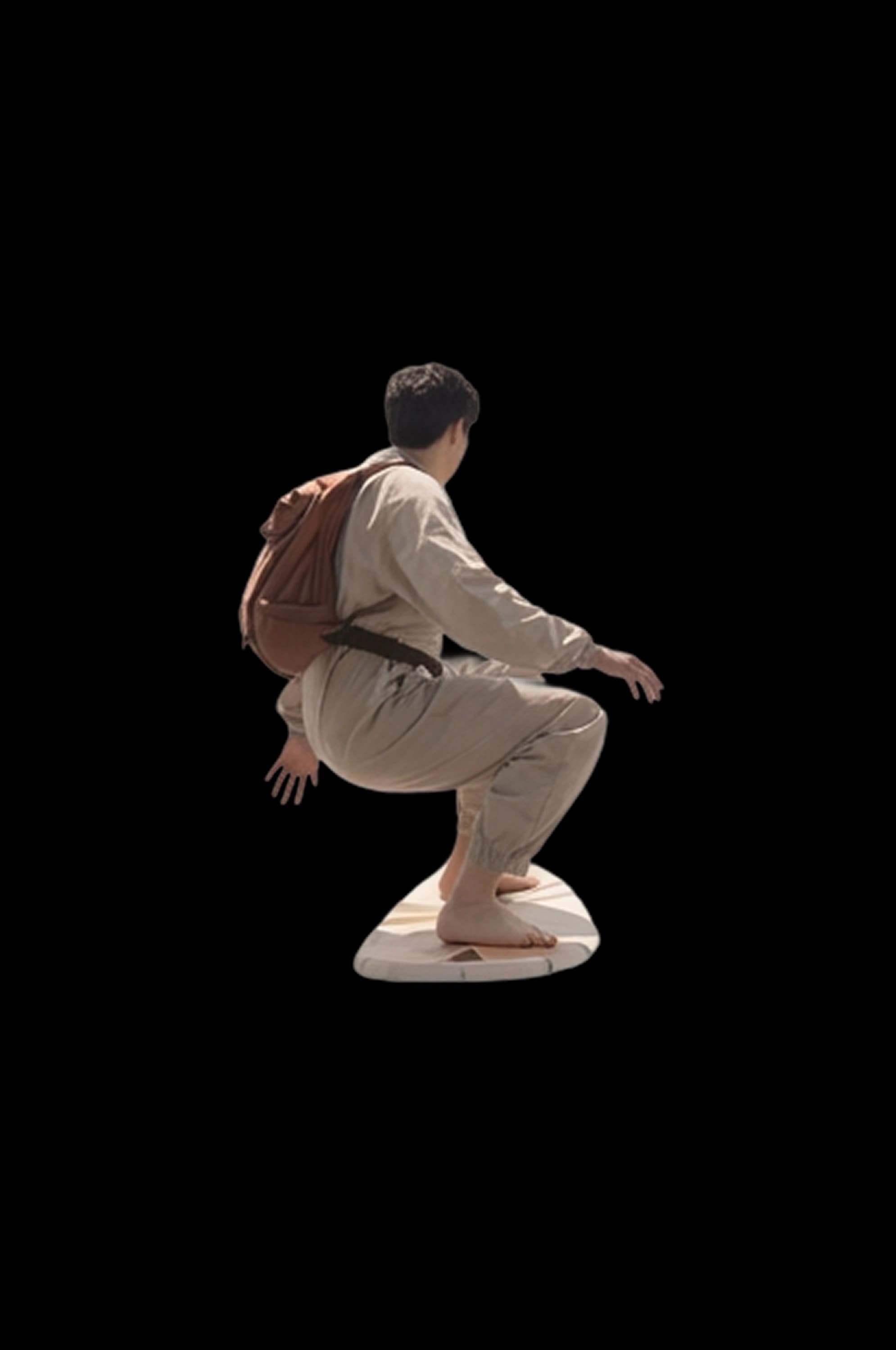 Student character sitting